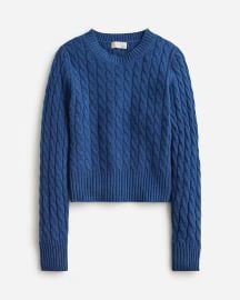 J Crew Cashmere shrunken cable knit crewneck sweater at J. Crew