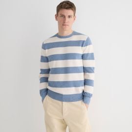 J Crew Cotton pique stitch sweater in stripe at J. Crew