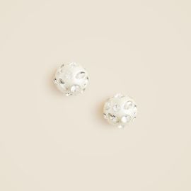 J Crew Crystal embellished pearl stud earrings at J. Crew