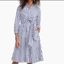 J Crew Dresses J Crew Tie Waist Shirt Dress In Stripe at Poshmark