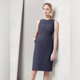 J Crew Dresses J Crew Tipped Sheath Dress Dotted Jacquard In Navy Sz 4 Poshmark at Poshmark