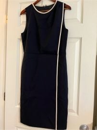 J Crew Dresses Jcrew Navy Sheath Dress With White Piping Poshmark at Poshmark