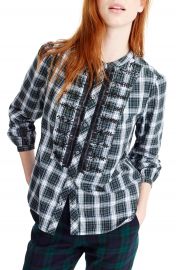 J Crew Embellished Button-Up Tartan Shirt  Regular  amp  Petite at Nordstrom