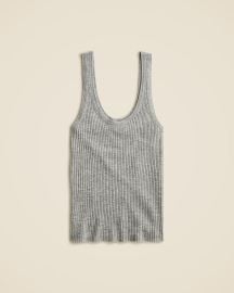 J Crew Featherweight Cashmere Ribbed Tank Top in Heather Grey at J. Crew