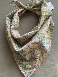 J Crew Liberty London Floral Fabric Print Square Neck Hair Scarf Bandana Cotton at eBay