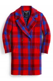 J Crew Plaid Italian Stadium Cloth Wool Blend Oversize Top Coat  Regular  amp  Plus Size    Nordstrom at Nordstrom