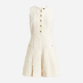 J Crew Pleated mini dress in textured tweed at J. Crew