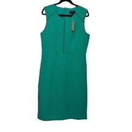 J Crew Portfolio Matelasse Sleeveless Sheath Dress F2641 Green 14 Tall NWT eBay at eBay