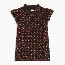 J Crew Ruffleneck Flutter sleeve Top at J. Crew