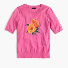 J Crew Short sleeve Tippi sweater in flowers at J. Crew