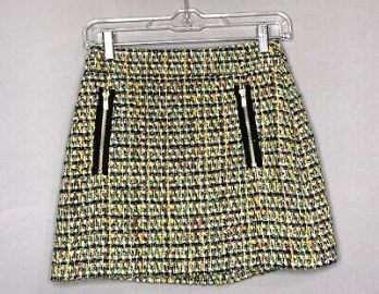 J Crew Skirt Womens 0 Multicolor Tweed Mini Lined Zip Pockets Career Workwear eBay at eBay