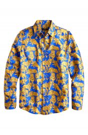 J Crew Sleepy Lions Silk Twill Button-Up Shirt   Nordstrom at Nordstrom