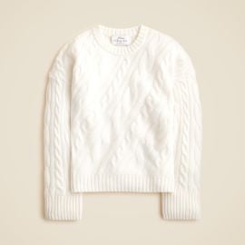 J Crew Spring Street cashmere twisted cable knit sweater in Ivory at J. Crew