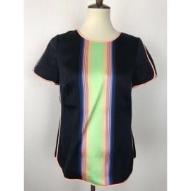 J Crew Tops J Crew Collection Striped Color Block Silk Blend Top Poshmark at Poshmark