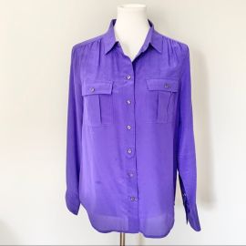 J Crew Tops Y2k J Crew Silk Button Down Collar Top Long Sleeve Purple Size Small Poshmark at Poshmark