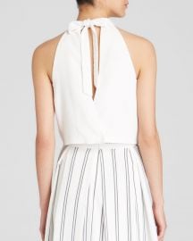 J O A  Top - Tie Back Crop in White at Bloomingdales