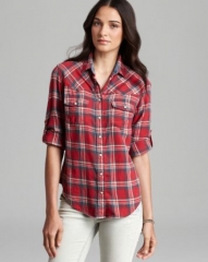 JACHS Girlfriend Shirt - Bea Light Flannel Plaid Button Down at Bloomingdales