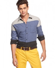 JACHS Shirt Long-Sleeve Colorblocked - Casual Button-Down Shirts - Men - Macys at Macys