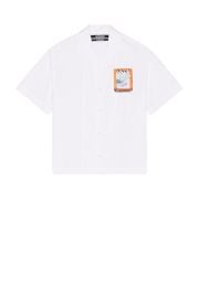 JACQUEMUS La Chemise Jean in Boite Sardines Orange FWRD at FWRD