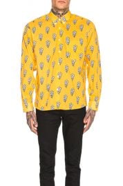 JACQUEMUS Long Sleeve Printed Shirt in Dark Yellow   FWRD at Forward