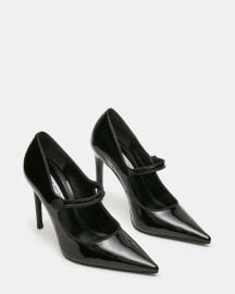 JAINE Black Patent Pointed-Toe Mary Jane Pump Stiletto Women39s Heel Steve Madden at Steve Madden
