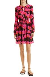 JASON WU Floral Long Sleeve Twist Front Minidress at Nordstrom