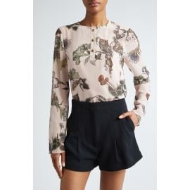 JASON WU Floral Satin Henley at Nordstrom