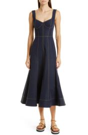 JASON WU Sweetheart Neck Denim Fit Flare Denim Dress at Nordstrom