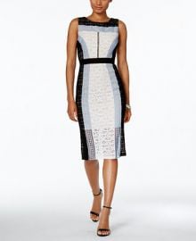 JAX Colorblocked Lace Sheath Dress at Macys