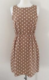 JCREW Factory Tan White Polka Dot Sleeveless Summer Sundress Size 4 eBay at eBay