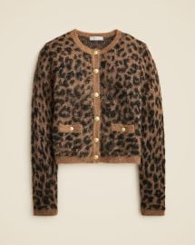 JCrew Brushed Sweater Lady Jacket In Leopard Print For Women at J. Crew