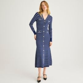 JCrew Button-up Sweater-dress In Stripe For Women at J. Crew