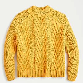 JCrew Cable-knit Mockneck Sweater For Women at J. Crew