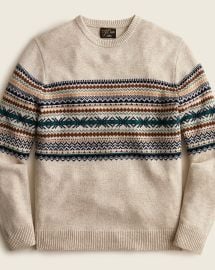 JCrew Cashmere Crewneck Sweater In Fair Isle For Men at J. Crew