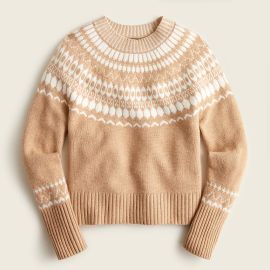 JCrew Cashmere Crewneck Sweater With Fair Isle Yoke For Women at J. Crew