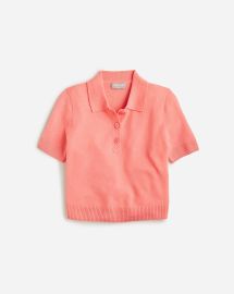 JCrew Cashmere Cropped Sweater-polo For Women at J. Crew