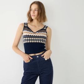 JCrew Cashmere Fair Isle Tank Top For Women at J. Crew