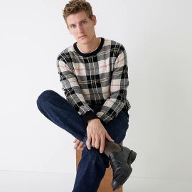 JCrew Cashmere Sweater In Plaid For Men at J. Crew