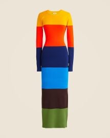 JCrew Christopher John Rogers X JCrew Colorblock Dress In Stretch Viscose Blend For Women at J. Crew