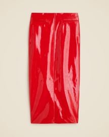 JCrew Christopher John Rogers X JCrew Front-slit Skirt In Red Vinyl For Women at J. Crew