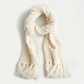 JCrew Chunky Knit Bobble Scarf For Women at J. Crew