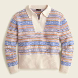 JCrew Collared Fair Isle Sweater For Women at J. Crew