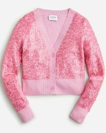 JCrew Collection Sequin Merino Wool V-neck Cardigan Sweater For Women at J. Crew