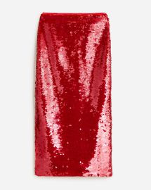 JCrew Collection Sequin Side-slit Midi Skirt For Women at J. Crew