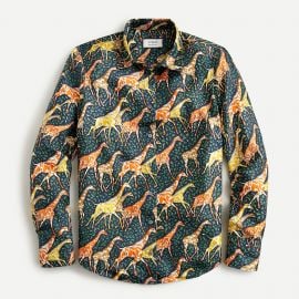 JCrew Collection Silk Twill Shirt In Giraffes For Women at J. Crew