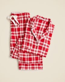 JCrew Cotton Flannel Pajama Pant Set In Plaid For Women at J. Crew