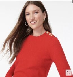 JCrew Crewneck sweater with shoulder buttons Item AU196 Red NWT Sz Medium eBay at eBay