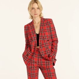 JCrew Double-breasted Lady Blazer In Good Tidings Plaid For Women at J. Crew