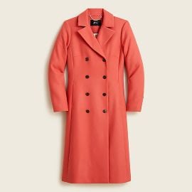 JCrew Double-breasted Topcoat In Double Serge Wool For Women at J. Crew