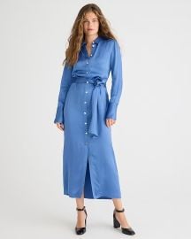 JCrew Drapey Shirtdress In Luster Crepe For Women at J. Crew